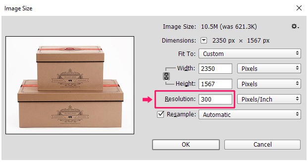 image resolution check in photoshop